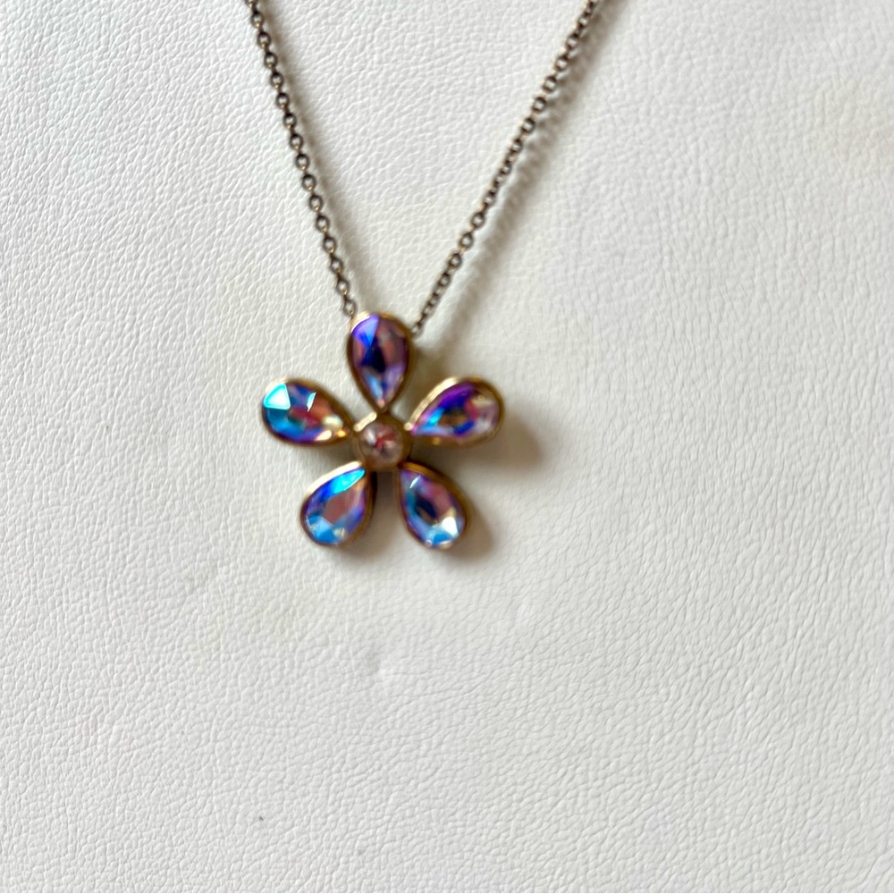 Touchstone Crystal Purple and Blue Butterfly Necklace
